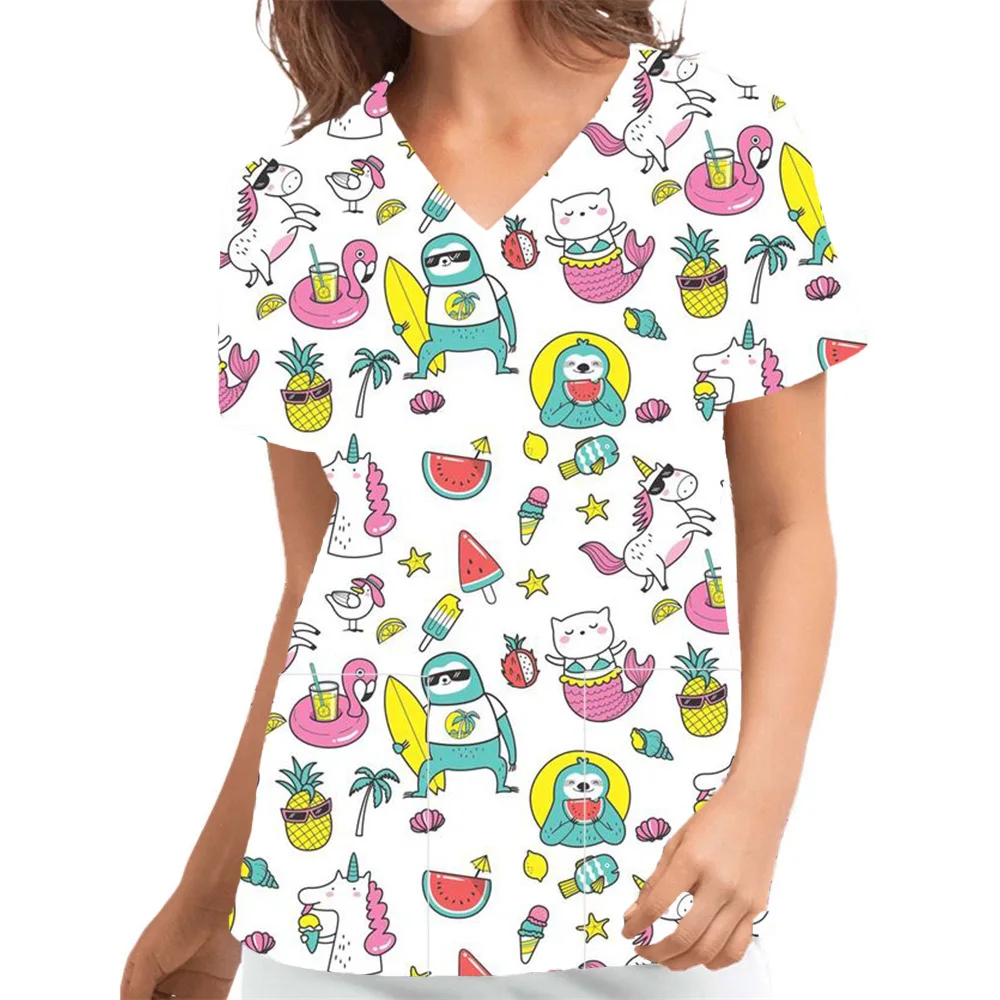 Veterinary Dentist Scrubs Medical Uniforms Woman Tops Fashion New Slim Beauty Scrub Clothes Spa Nurse Medical Lab Medical Unifor