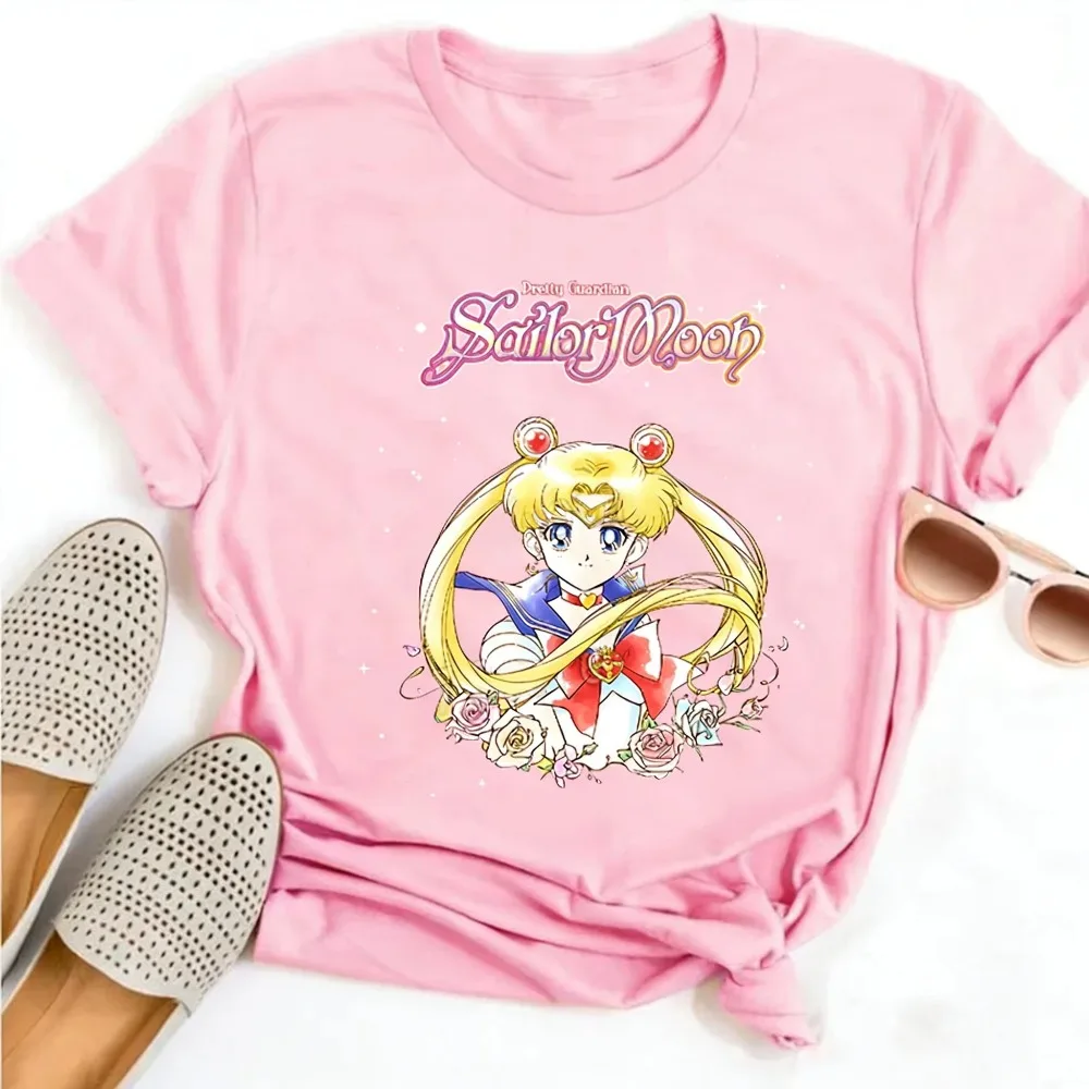2026 New Unisex Loose Y2K Summer Cotton T-shirt, 2026 Sailor Moon Four Grid Emoji Pack Print Trendy Street Casual Tee