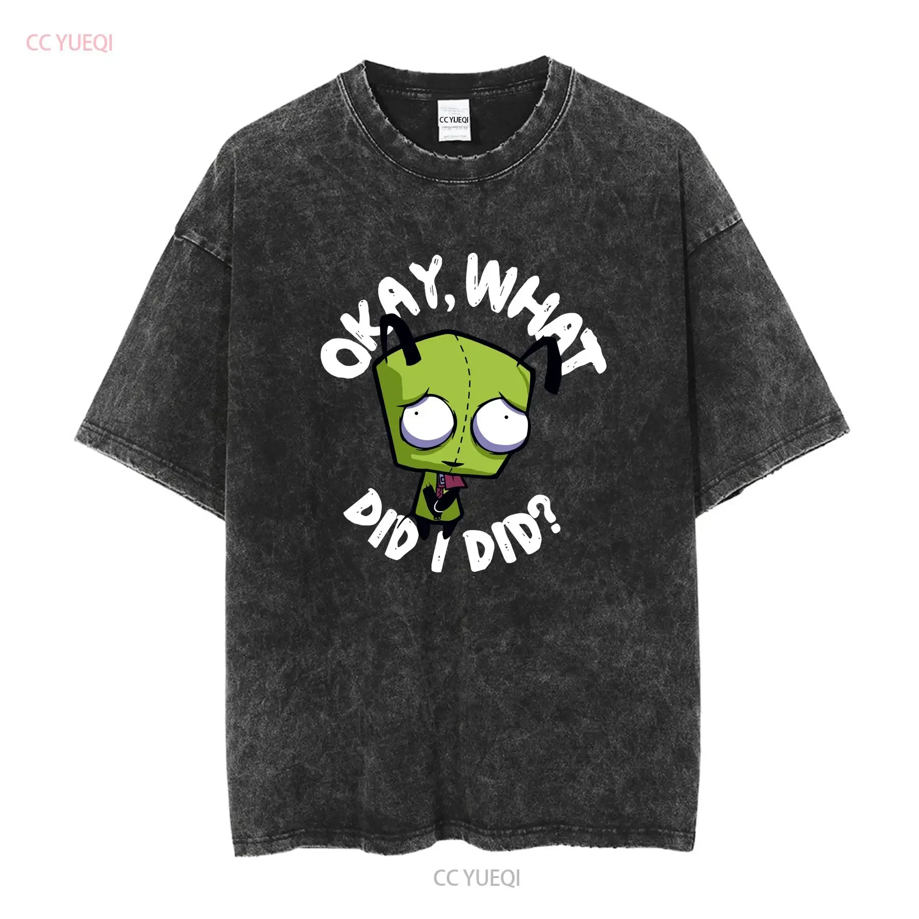 Mighty Fine Invader Zim Gir T Shirt Youth Juniors XL Purple What Did I Do long or short sleeves vintage Washed Breathable