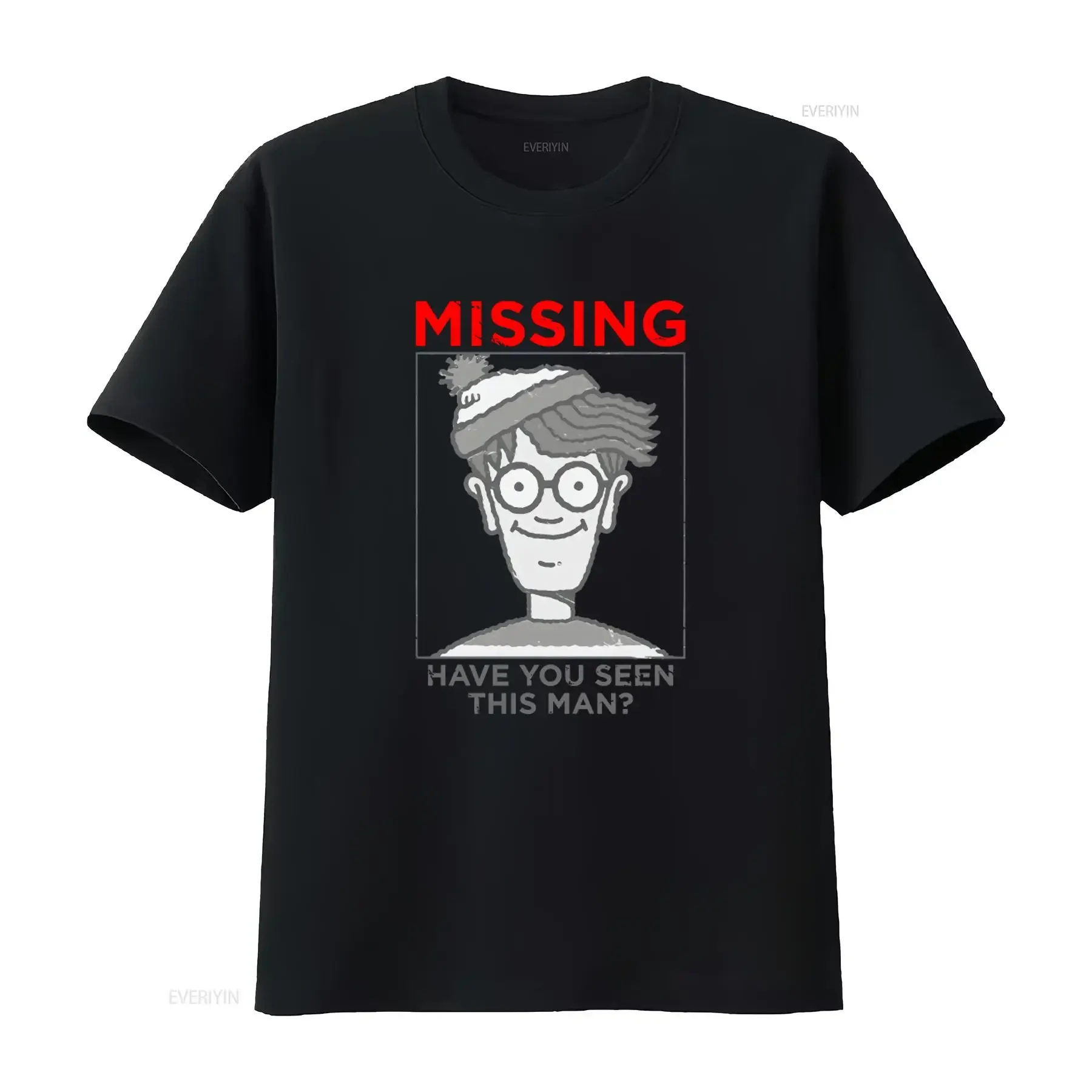Where's Waldo Missing Licensed Adult T Shirt Fun Nostalgic Design vintage Washed Unisex graphic Casual fashion Breathable Soft