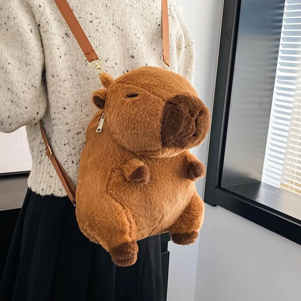 Capybara Capybara Plüsch Rucksack Cartoon Plüsch Puppen tasche Cartoon Rucksack große Kapazität Tiere Studenten Schult asche Mädchen