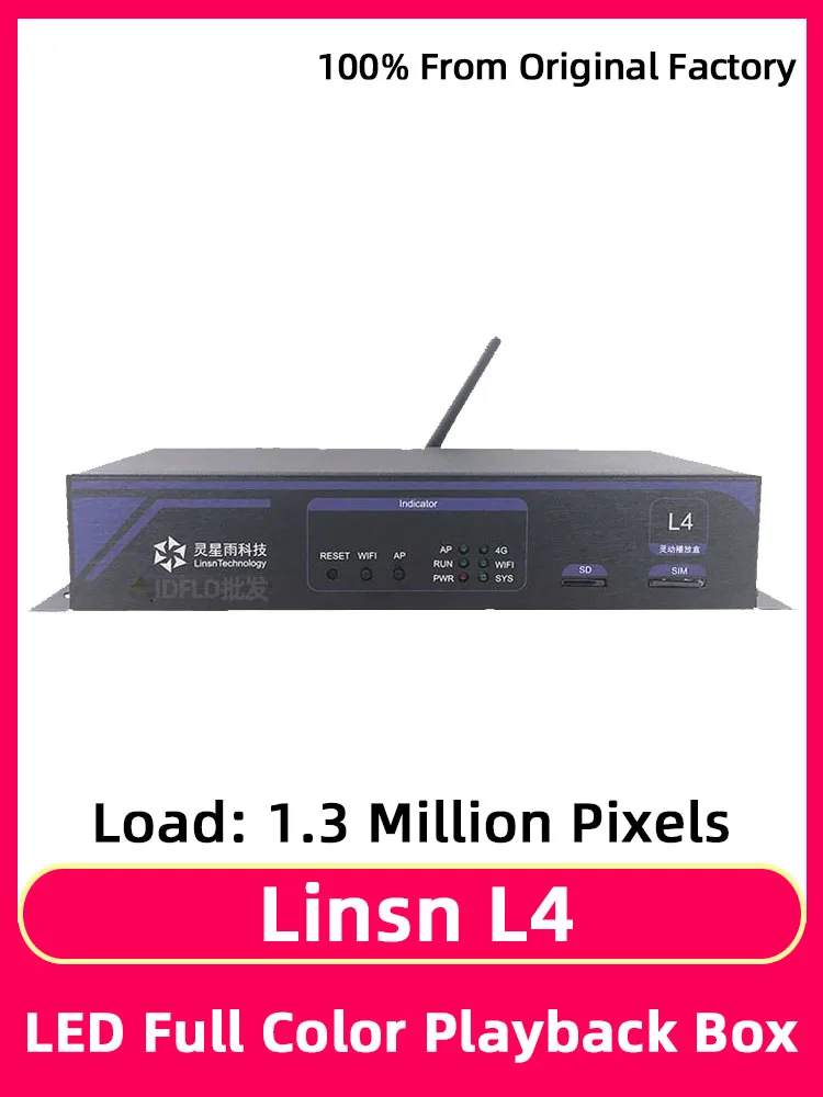 Linsn L4 Asynchronous Playback Box RGB Full Color Module Sending Card System LED Display Screen Wifi USB Port Video Controller