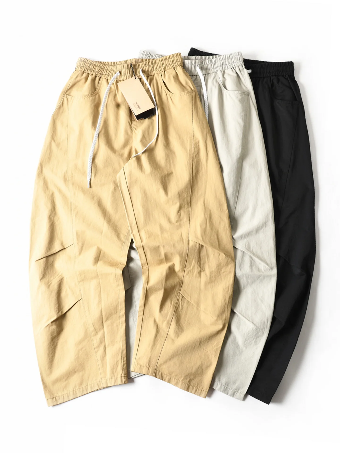 

New American Sle Loose Fit Casual Pants Men's Summer Workwear Lightweight Breathable Cotton Khaki Straight Leg Pants