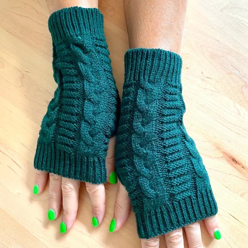 2024 Nieuwe Vrouwen Lange Vingerloze Handschoenen Winter Mitten Gebreide Warmer Arm Mouw Dunne Casual Zachte Vingerloze Unisex Handschoenen