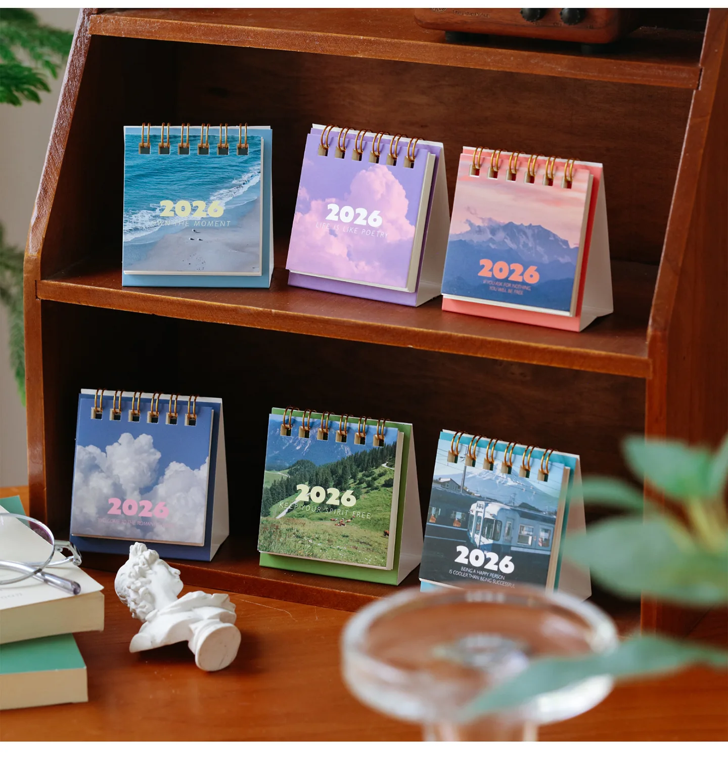

Ins Style Scenery 2026 Mini Desk Calendar Portable Daily Check-in Planner Office Desk Calendar Decor Office Supplies