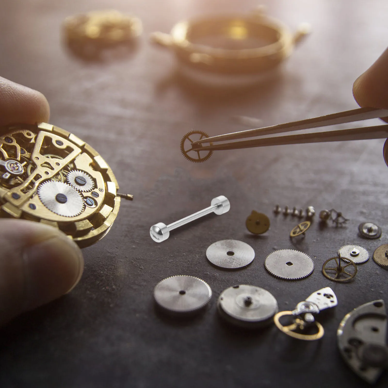 

2pcs Spring Bar For 18Mm Inner Diameter Rose Gold Screw-In Replacement Repair Tool Watch Strap Link Rod Watch Tube