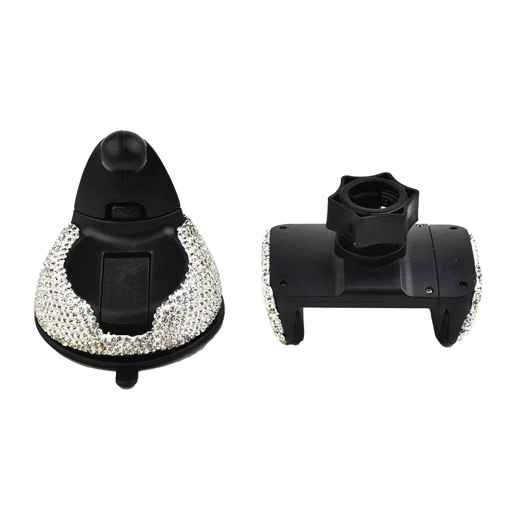 1Pc Car Phone Holder Dashboard Stand Bling Girls Interior Accessories Auto Rearview Mirror Seat Hanging Clip Bracket