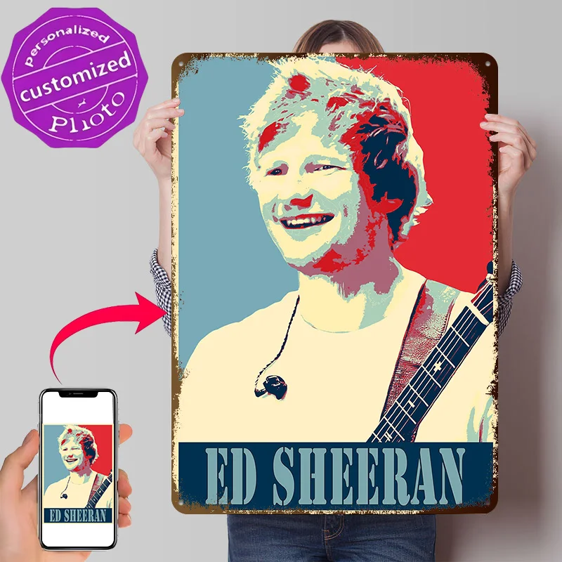 Ed Sheeran Hope Metal Poster Perfect Gift for Fans Lovers Personalized Wall Art Metal Sign for Vintage Decor Room Funny Signs