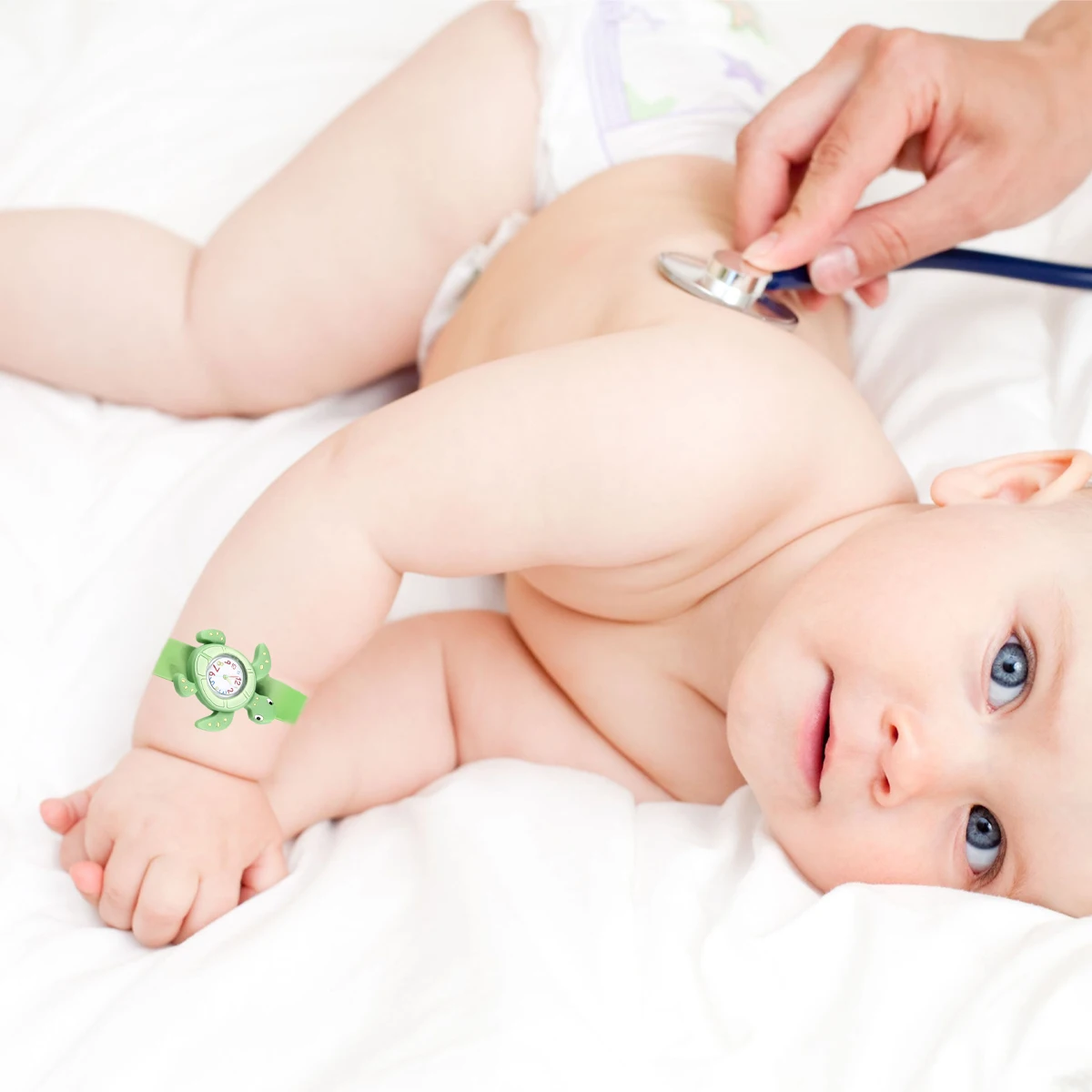 

2pcs Marine Animal Cartoon Watch Wristwatch Cartoon for (Red Crad + Green Sea Turtle)