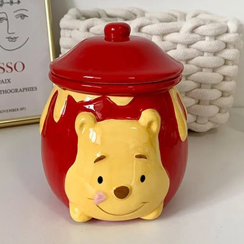 Disney-Ursinho Pooh Action Figure, Tanque De Armazenamento De Cerâmica, Anime Brinquedos, Modelo Desktop, Casa de Hamster, Vasilha de Chá, Presentes de Natal