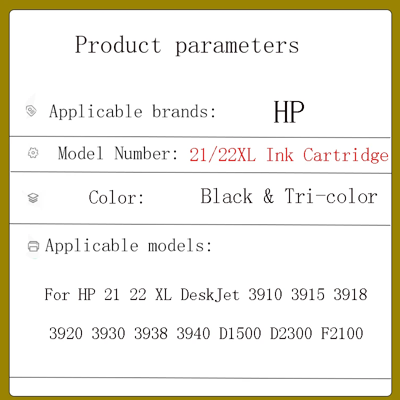 FOR HP 21 22 XL Compatible Ink Cartridge Deskjet 3915 3920 D1530 D1320 D1311 D1455 F2100 F2280 F4100 F4180 printer