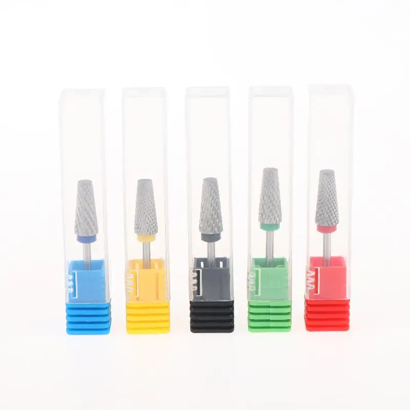 New 1Pcs 15mm 5in1 Cross Tooth Tungsten Steel Nail Drill Bits Wear Resistant Fast Polishing For Home Manicure Nail Salon