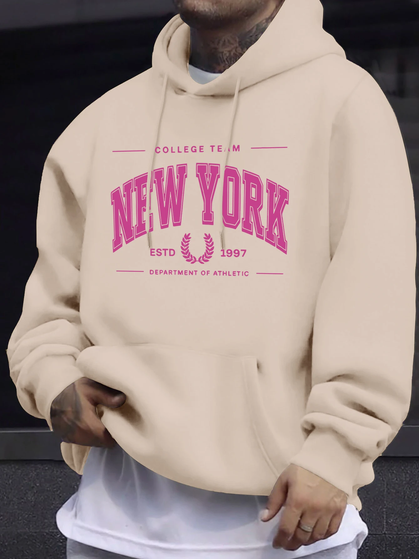 New York Estd 1997 Drucke Sportbekleidung Unisex Herbst Freizeitkleidung Lässiges Sport Sweatshirt Fleece Warmer Hoodie Herren Bequemer Pullover