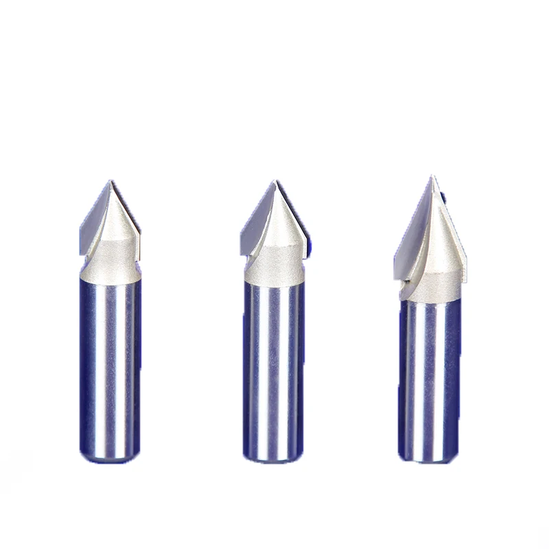 6.35/12.7mm Shank V-shaped Beveled Milling Cutter 3D Router Bits for Trimming Machine  45 60 Degree Slotting Milling Cutter