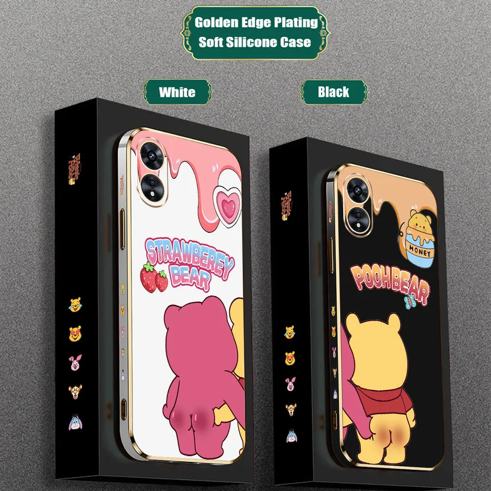 

Disney Winnie The Pooh Lotso Pink Bear Phone Case For OPPO Reno 12 11 11F 10 8 8T 7 7Z 6 6Z 5 5F 4 F Pro Plus Lite Plating Cover