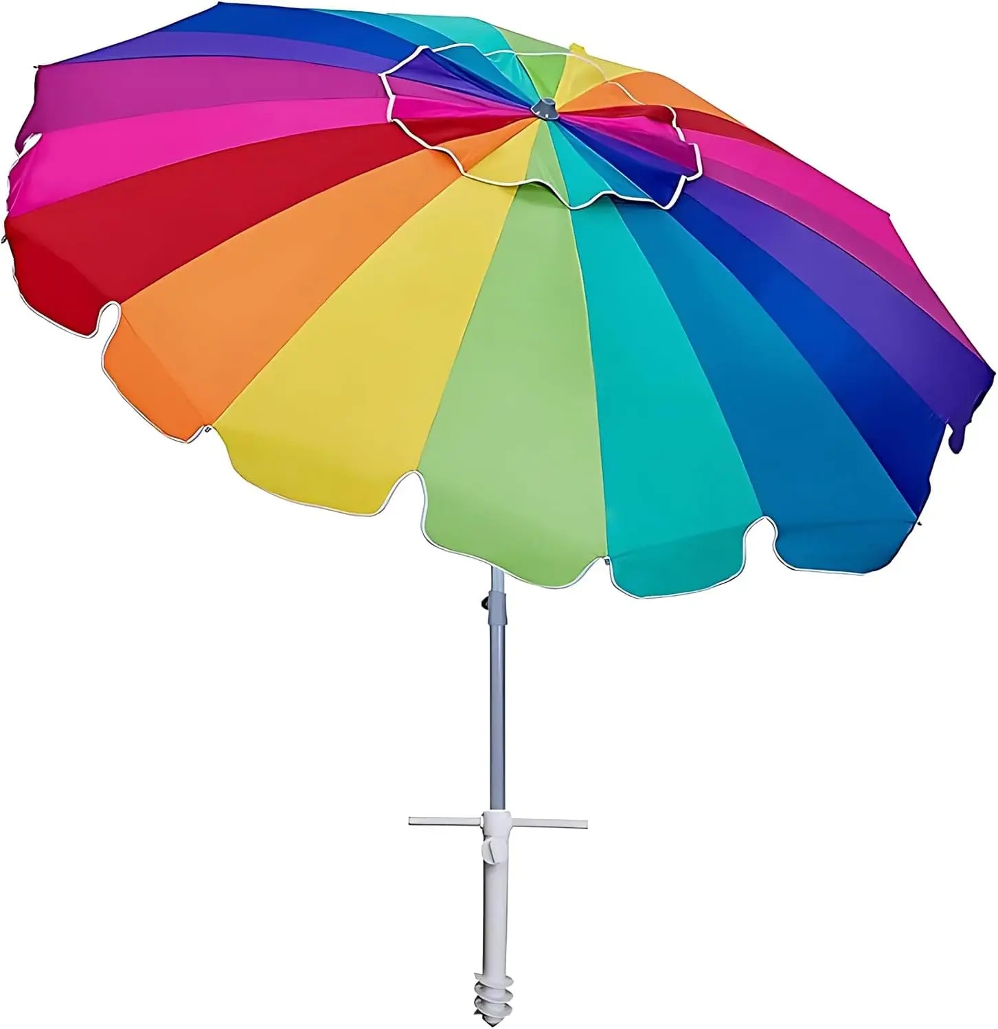 

Зонт пляжный усиленный, ветроустойчивый, 2,3 м, с креплением для песка и регулировкой наклона, защита от солнца UPF 50+, для патио, сада, бассейна, двора