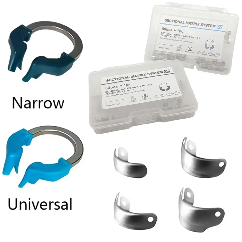 

Professional Sectional Dental Matrix System with Metal Bands and NiTi Clamping Rings for Precise Tooth Restorations