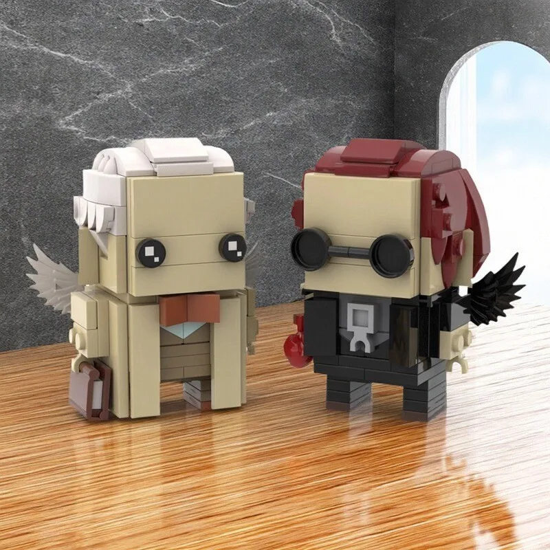 

Classic Comedy Film Action Figures Angels Aziraphale & Demons Crowley Good Omens Building Blocks Model Birthday Gift
