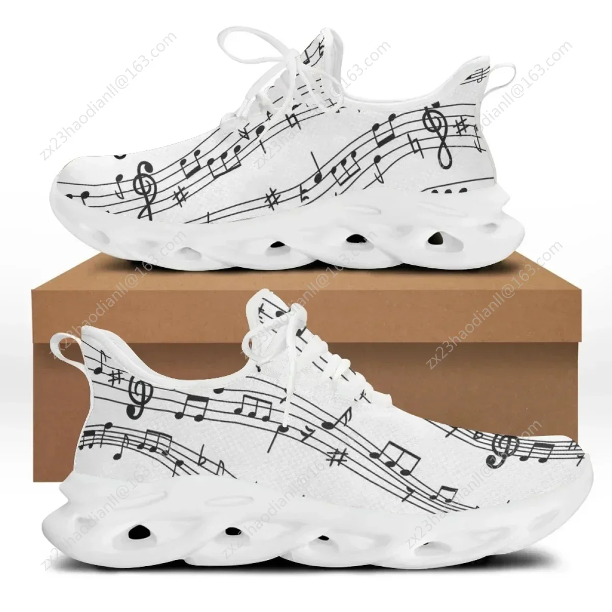 

Fashion Musical Notes Cartoon Pattern Female Flat Shoes Comfort Sport Sneakers For Women Lace Up Zapatillas Hombre