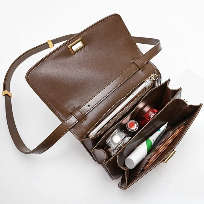 Luxury Brand Women\'s Tofu Bag Upgrade Version High Quality Smooth Leather One Shoulder Messenger Bag Fashion Small Square Bag