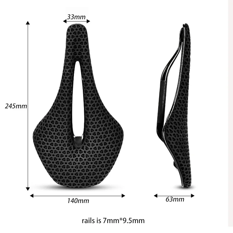 ESLNF Bicycle 3D Printing Saddle Carbon Fiber Rails Ultra-light 160g Hollow Comfortable Road Bike MTB Honeycomb Cushion Bicycle