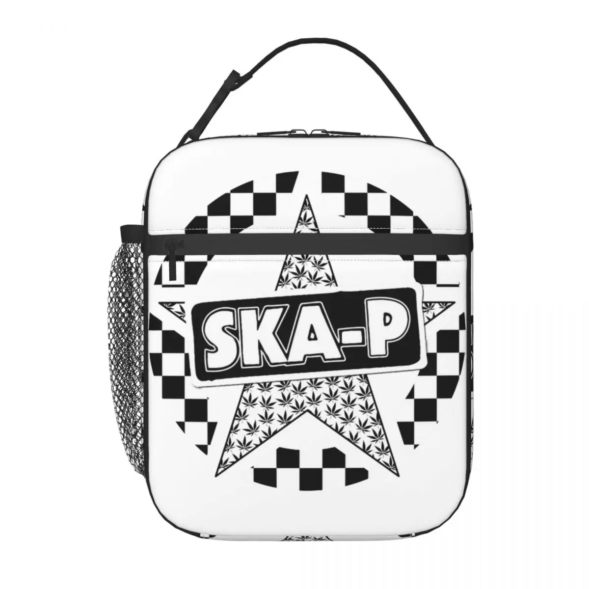 Lancheira isolada para viagens, saco isolado, refrigerador térmico, Ska-P, Check Merch, contêiner causal