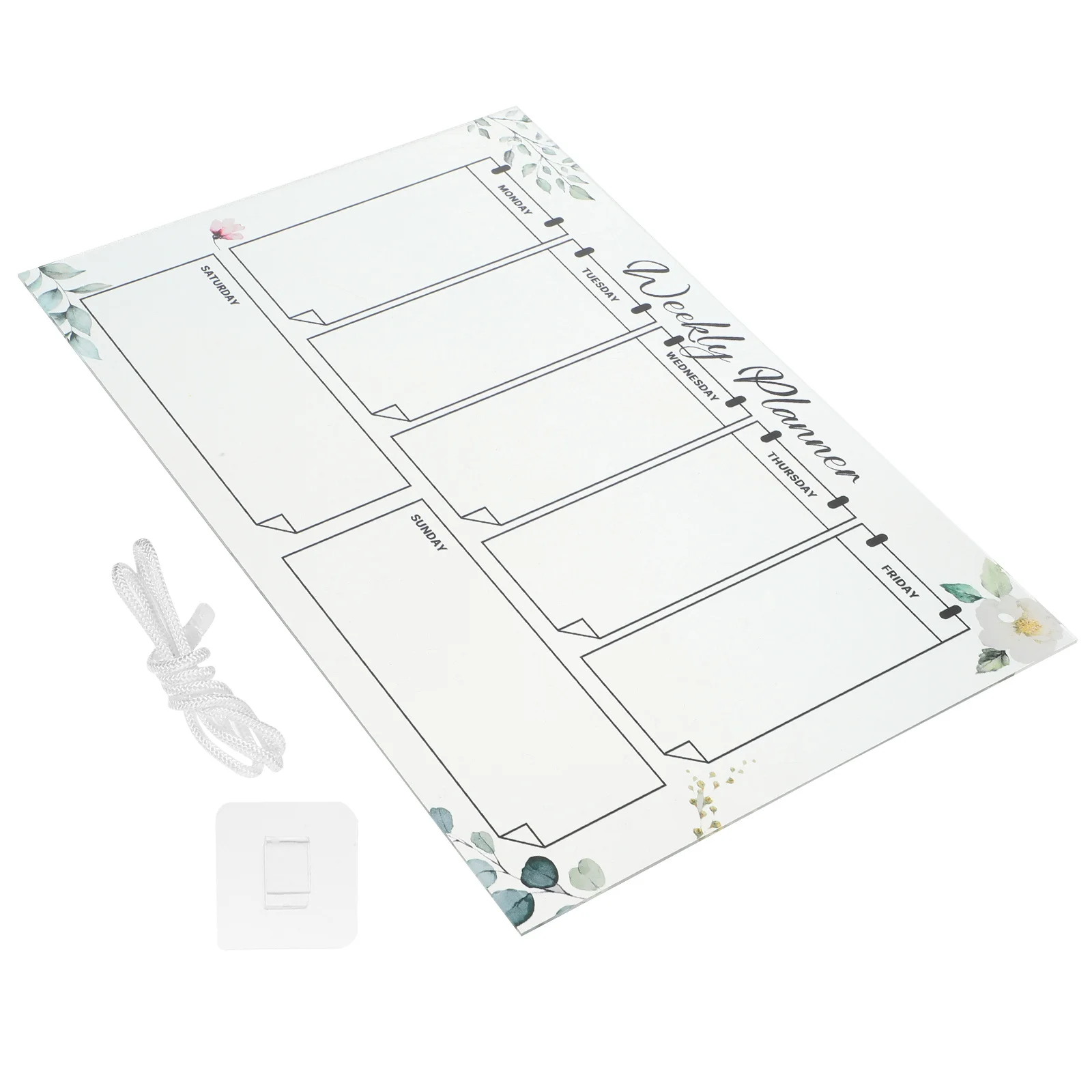 

1 Set Clear Acrylic Weekly Calendar Reusable Dry Erase Hanging Memo Board For Home Office School Schedule Planner Transparent