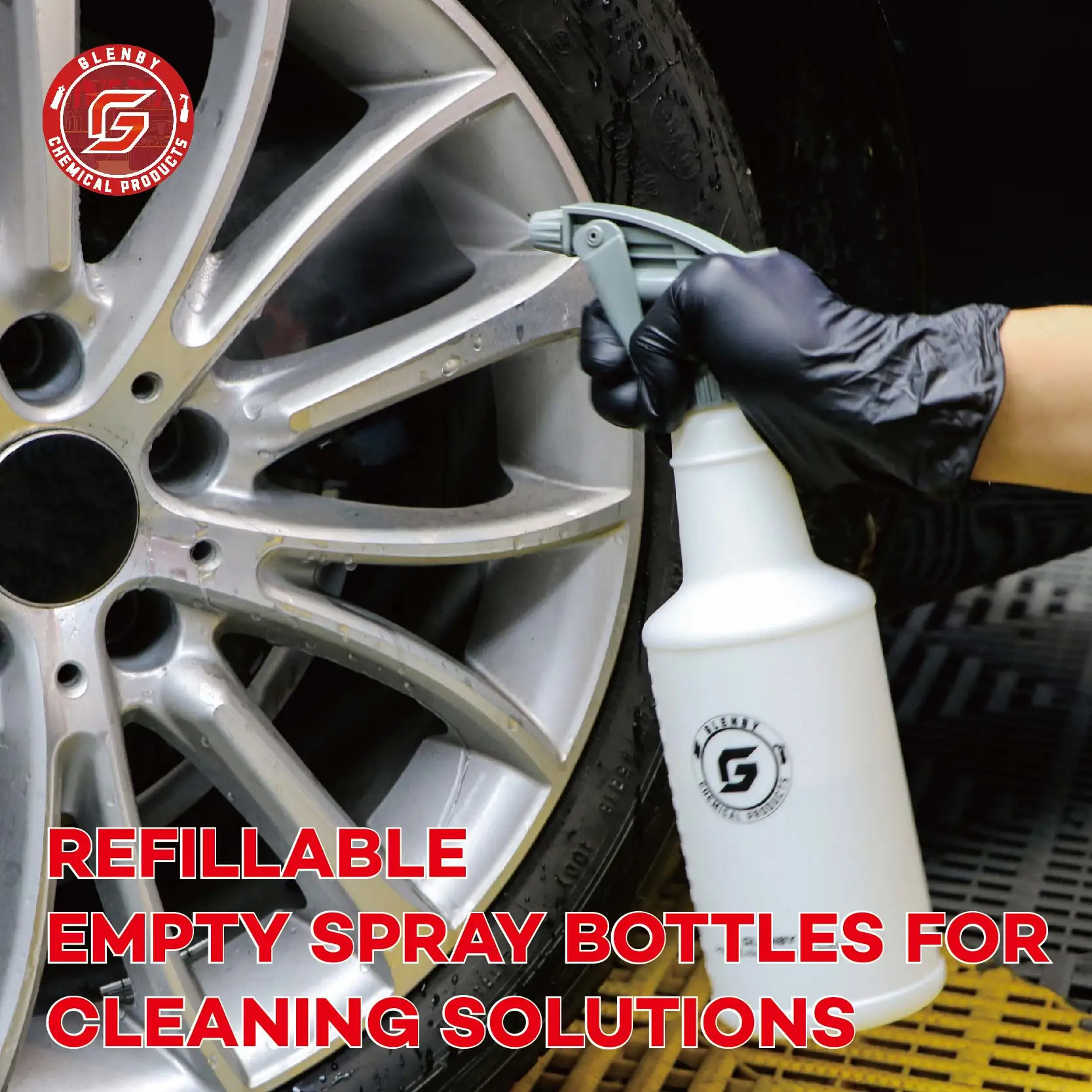 26 fl oz Empty Plastic Spray Bottles, Empty and Reusable, for Cleaning Solutions, Water, Auto Detailing or Bathroom and Kitchen image 3