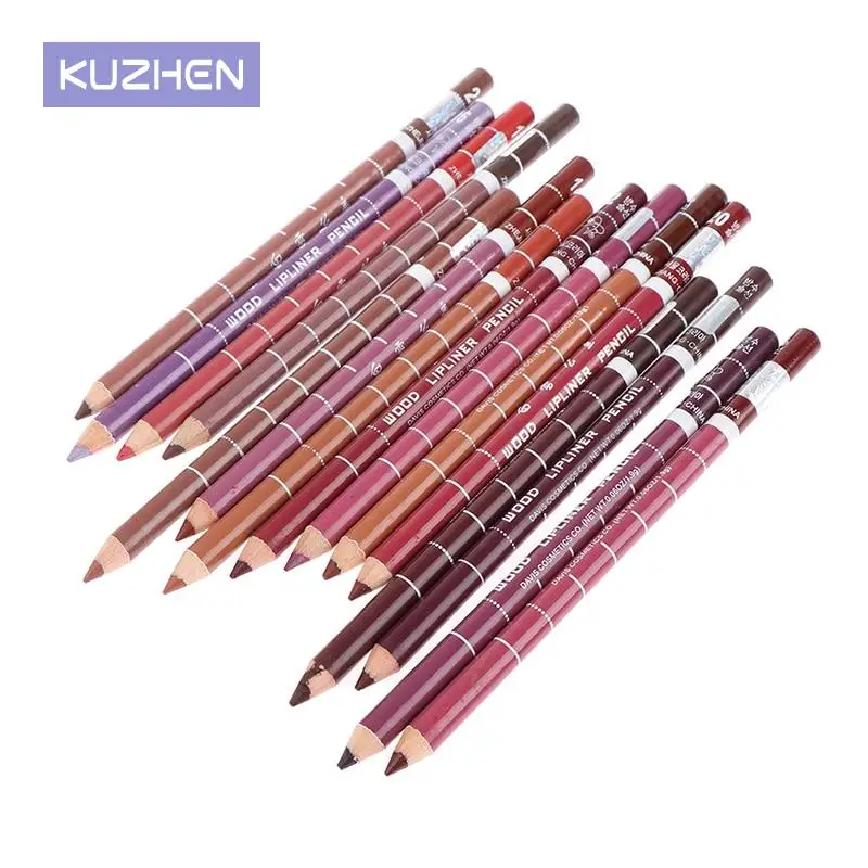 1PC Women Professional Wood Lipliner Pen Long Lasting Waterproof Eyeliner Pencil Charming Lady Lip Liner Makeup Cosmetic Tool