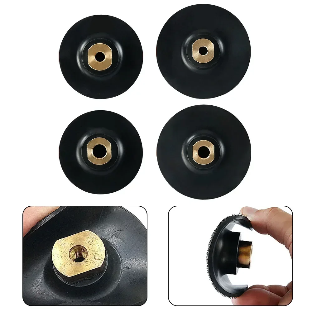 1pc 3Inch 4Inch Rubber Backing Pad M10 M14 Thread Polishing Grinding Disc Backing Pad For Angle Grinder Polishing Disc Pad