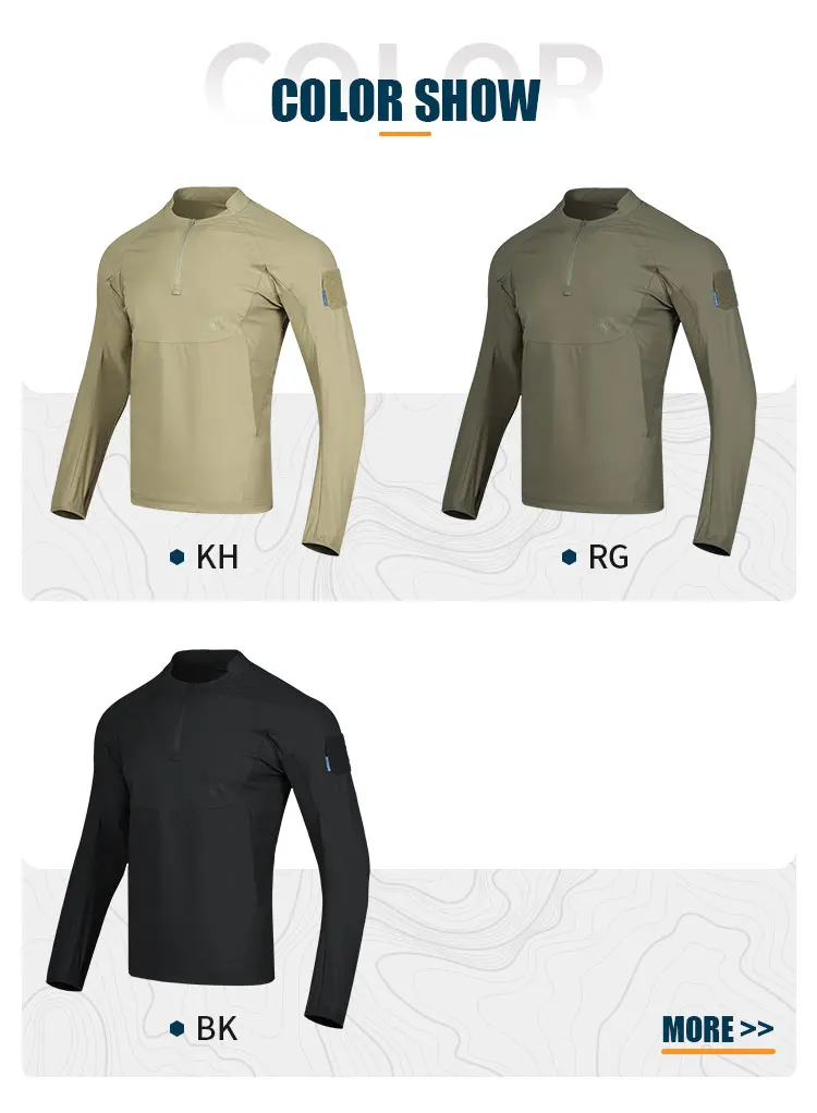 Emersongear Blue Label Hunter Sonnenschutz-T-Shirt, langärmeliges Poloshirt, tägliches Oberteil, T-Shirt, Fitness, ergonomisch, elastisch, UPF100+ – Detail 4