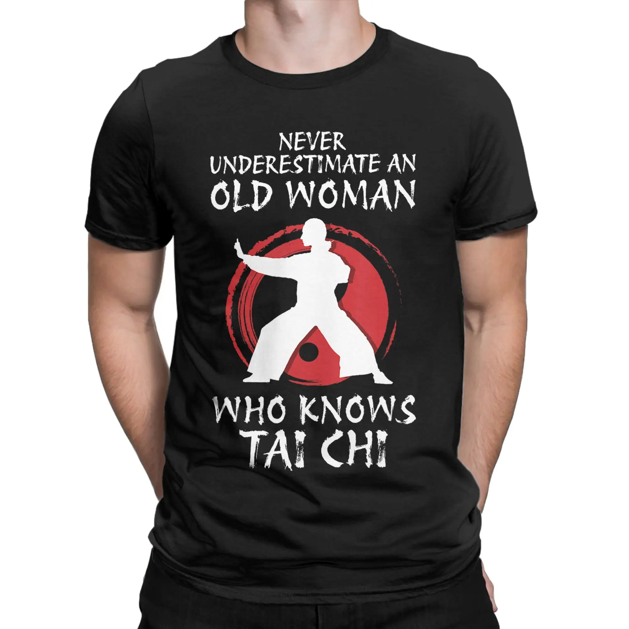 Tai Chi Meditation Martial Arts Zen Balance Men's T Shirts  Novelty Tee Shirt Short Sleeve T-Shirts Cotton Gift Idea Clothing