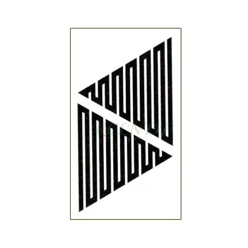 Waterproof Temporary Tattoo Sticker Black Triangle Stairs Pattern Element Tatto Flash Tatoo Fake Tattoos Art for Men Women