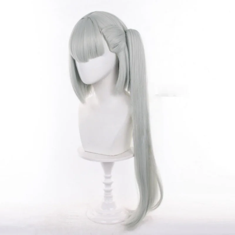 Anime Petals of Reincarnation Haito Luo Buffett Cosplay Wig Reincarnation No Kaben Long Grey Side Ponytail Wig Carnival Festival 3