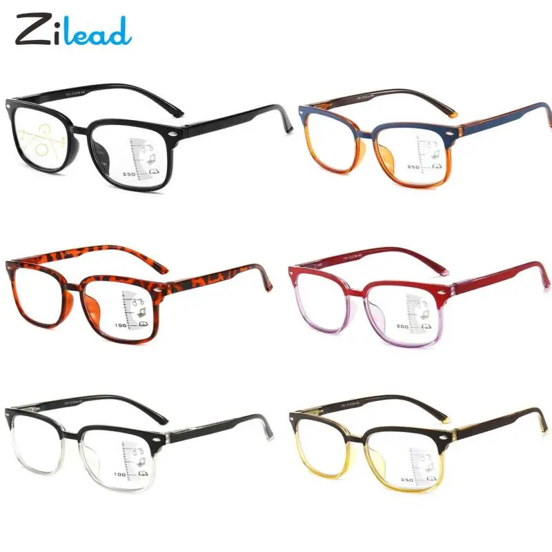 

Zilead Multifocal Progressive Reading Glasses Fashion Anti Blue Light Gradient Presbyopia Eyeglasses Women Men Eyewear For+1+3.5