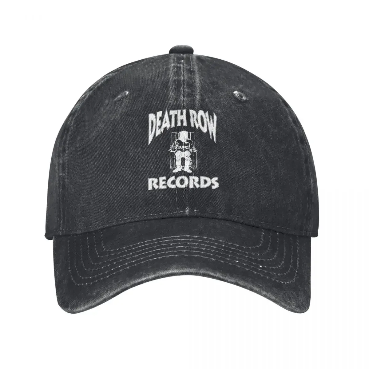 Death Row Records White Logo Men Women Baseball Cap Distressed Washed Hats Cap Fashion Outdoor Workouts Gift Sun Cap