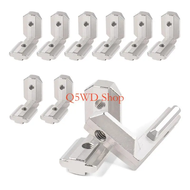 Q5WD Pack of 10 T Nut Inner Corner Connectors for 40 Series Aluminum Profile With Stainless Steel Screws Designs