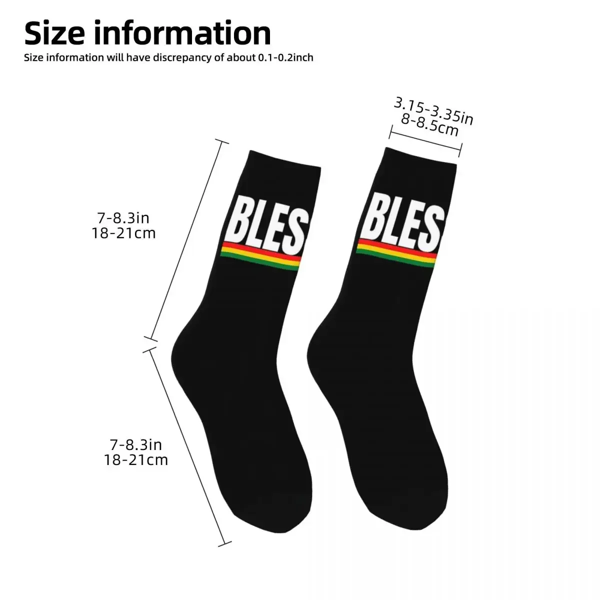 Bless Up Jamaican Patois Slang Reggae Rasta Colors Socks Harajuku Stockings All Season Long Socks Accessories for Unisex Gifts