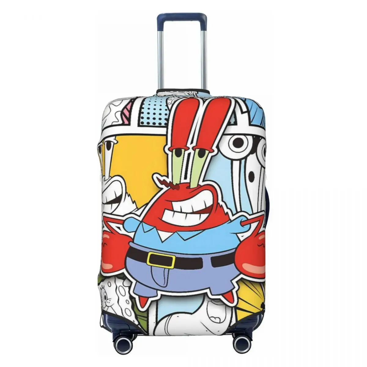 S-SpongeBobed Black White Line Art Suitcase Cover Business Protection Holiday Strectch Luggage Supplies