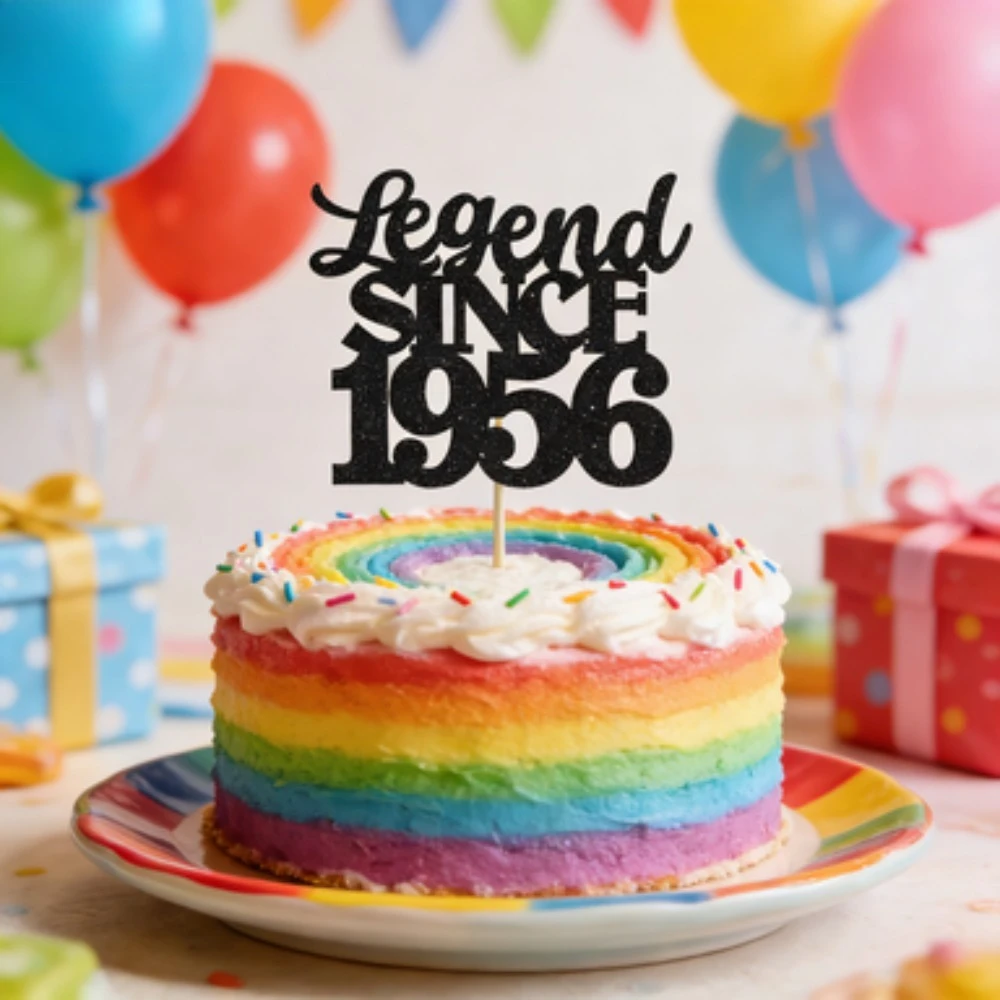 1 Stück Vintage 1956 Tortendekorations-Set Limitierte Auflage 70. Geburtstag Tortenaufsatz für Meilenstein-Feiern – Detail 8