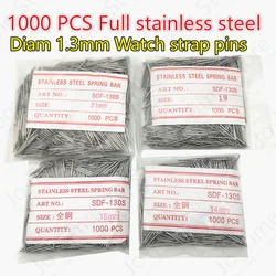 1000pcs/bag Diam1.3mm 304L Strainless Steel Spring Bars 8mm - 24mm Watchband Strap Belt Repair Tools Pins Watch Accessories