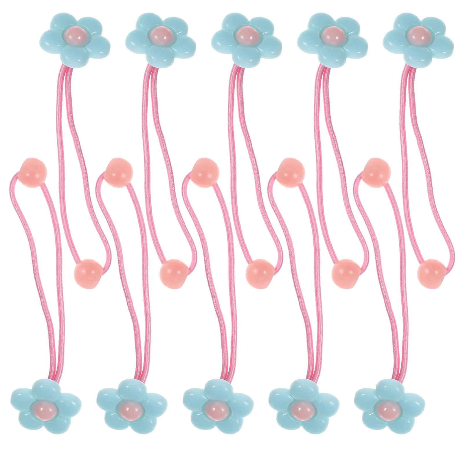 

10 шт. резинок для волос из смолы с цветами для девочек, эластичные, регулируемые, для хвоста, случайные цвета, для укладки