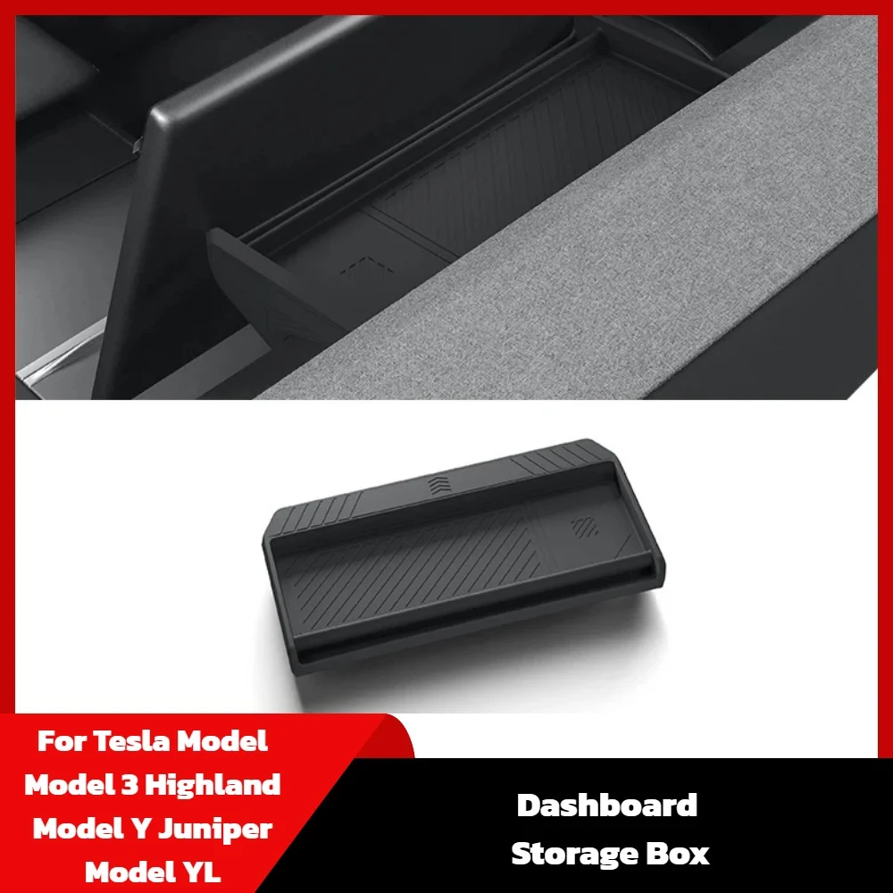 

For Tesla Model 3 Highland Y Juniper YL Car Dashboard Storage Box Central Control Screen Rear Storage Tray Interior Accessories
