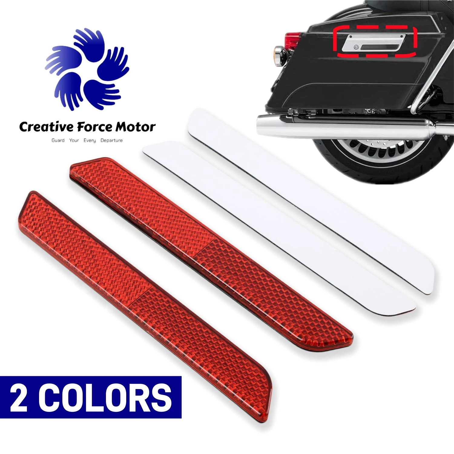 

ABS Saddlebags Reflectors Motorcycle Saddle bag Latch Covers Inserts For Harley Touring Electra Glide Road king FLHT 1993-2013