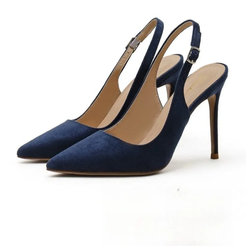 

Blue High Heel Shoes for Female Pointed Fashion Sandals Sexy Thin Heels Slip-on Commuter Shoes Shallow Summer 2026 Women's Pumps