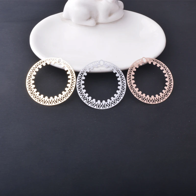 20 Stück AB2285 Messing-Schmuckanhänger, hellgoldene runde Charms, bemalte Verbindungsstücke, Anhänger für DIY-Ohrringe für Frauen, Zubehör – Detail 6