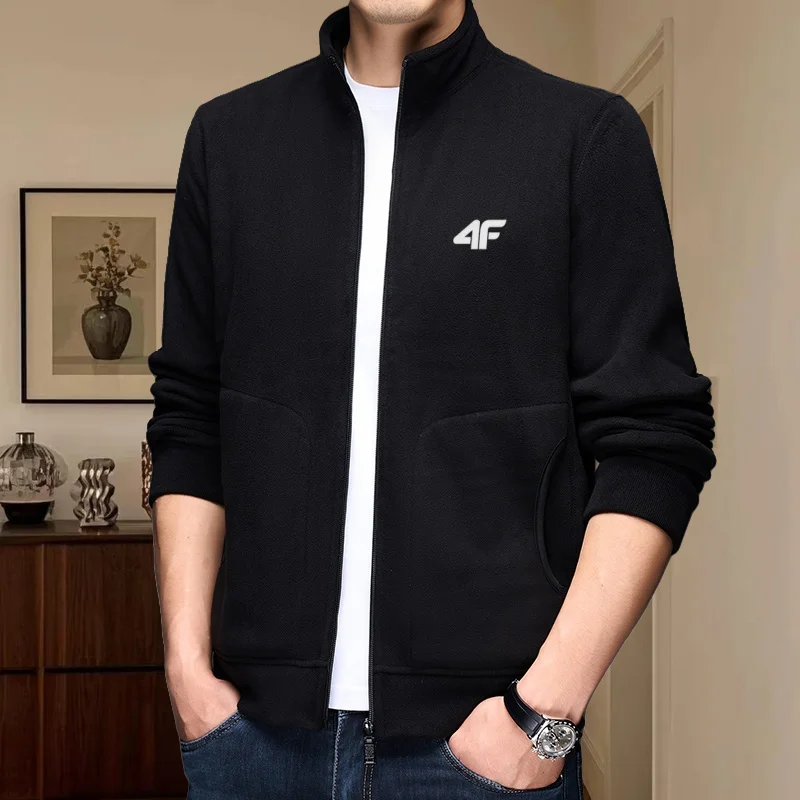 

Luxury brand autumn winter new exquisite embroidered digital pattern zipper cardigan high-end men comfortable velvet warm jacket