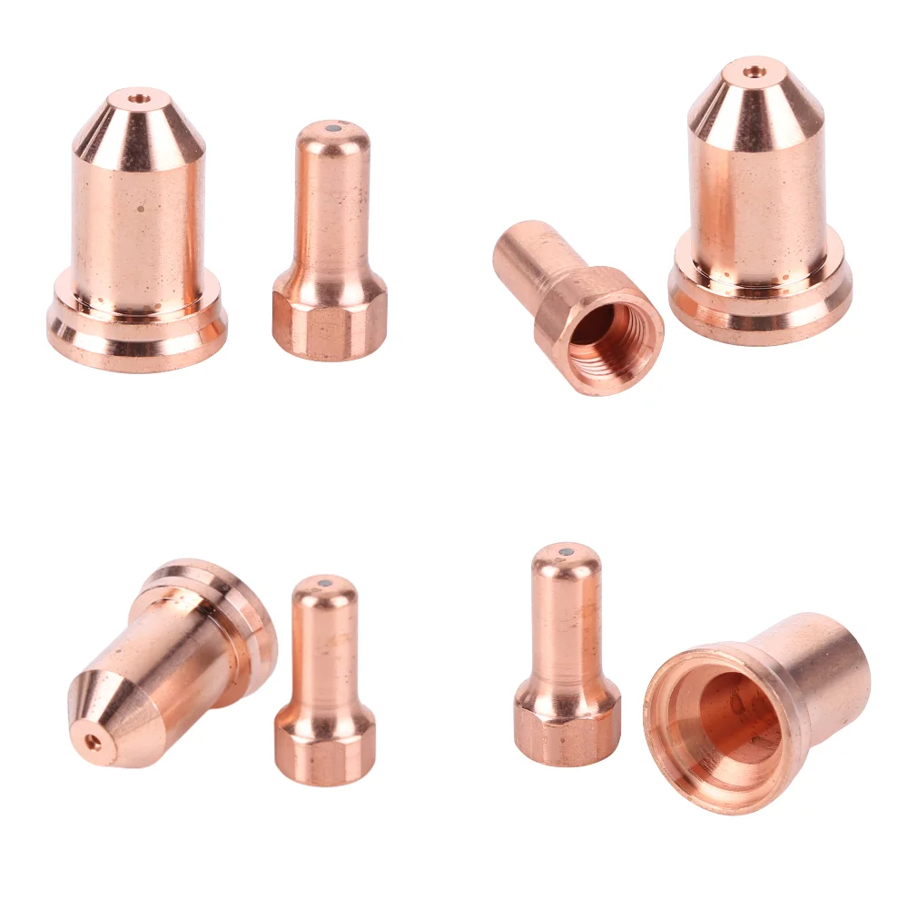 5 Sets PT80 Plasma Consumables For PT 80 PTM80 Plasma Cutting Nozzle Electrode Torch Caliber 1.0mm (40-50A)/ 1.3mm (70-80A)