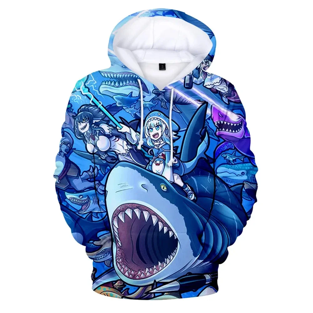 Popular Hololive VTuber Gawr Gura Cosplay Hoodies 3d Print Man Women Harajuku Hoodies Sweatshirts Y2k Anime Coat Men's Clothing