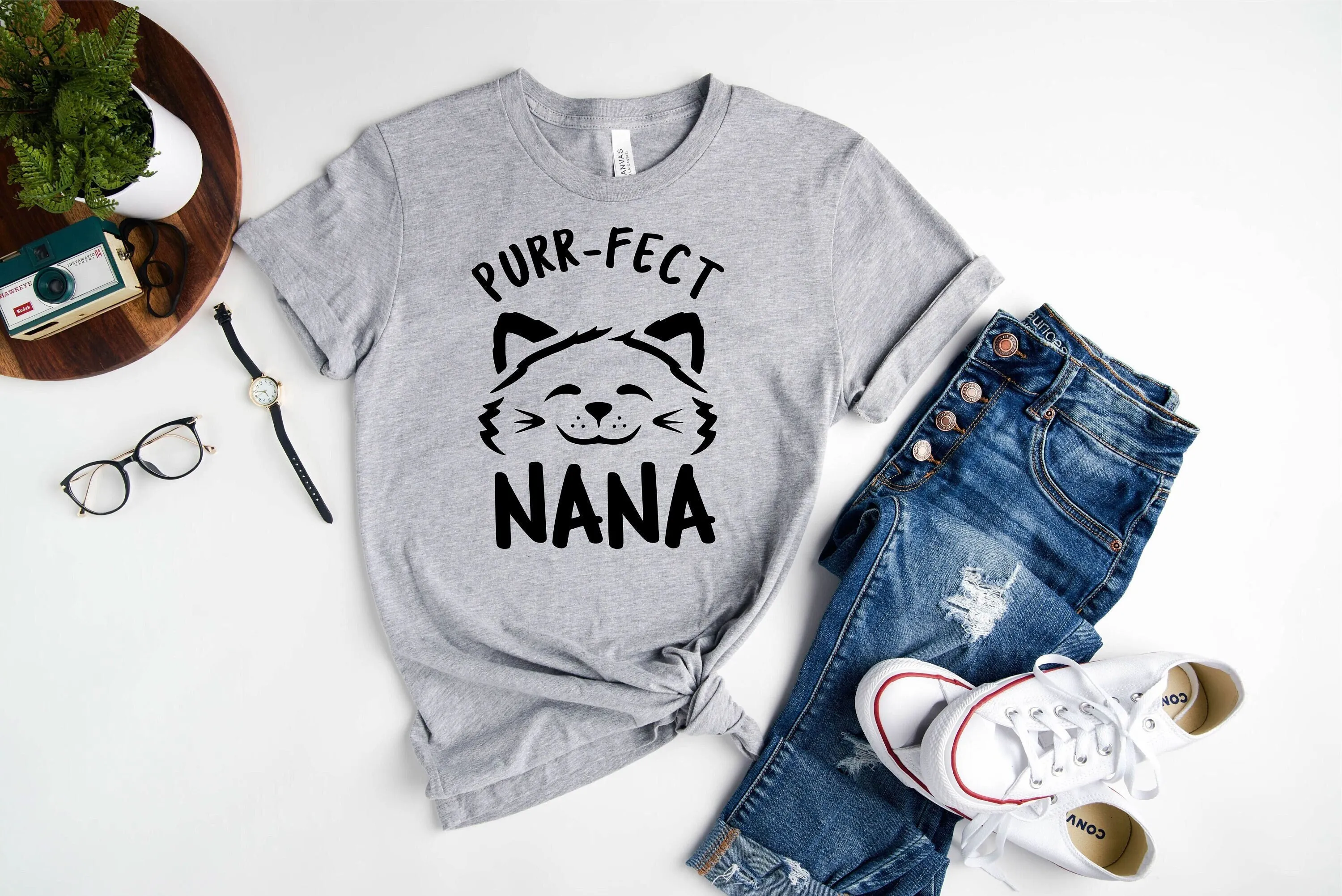 Purr Fect Nana T Shirt Cat Lover Perfect Mom For